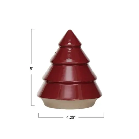Hello Honey&reg; 5" Red Decorative Unglazed Stoneware Tree {4}