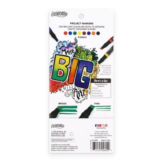 ArtSkills&reg; Dual Ended Chisel Tip Marker Set Classic Colors {8}