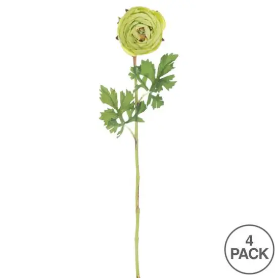 23" Green Ranunculus Artificial Stem, 4ct. {5}