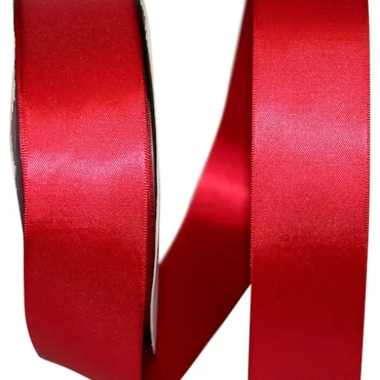 JAM Paper 1.5"x 50yd. Double Face Satin Ribbon Scarlet {1}