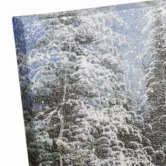 Snowy Christmas Landscape Canvas Wall Art {6}