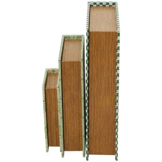 Green Faux Leather Faux Book Box Set {6}