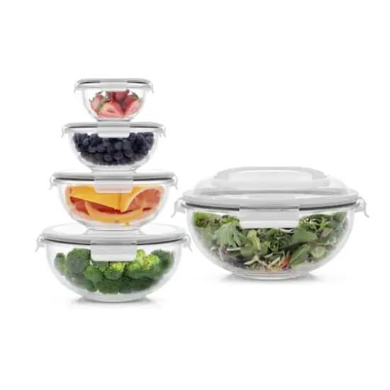 JoyJolt&reg; Black Glass Mixing Bowls Set {4}