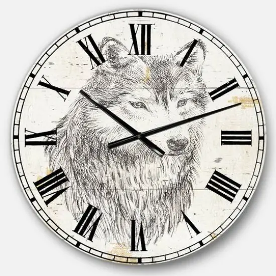 Designart 'Wolf Wild And Beautiful Iii Traditional Wall Clock {1}