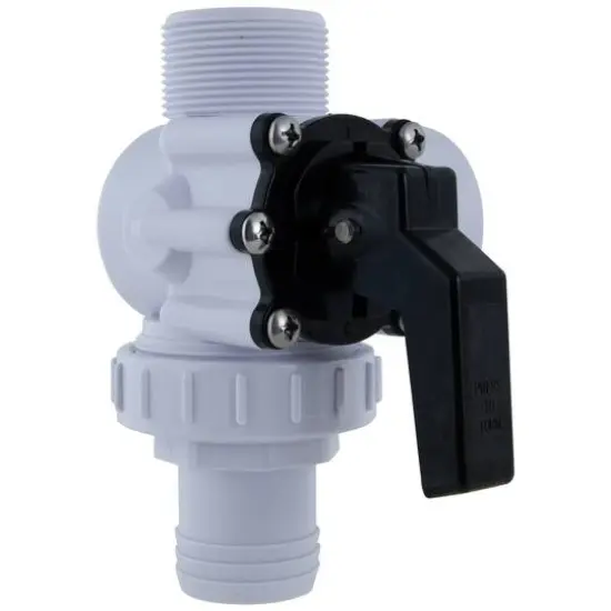 Swim Central 6.25" White HydroTools Swimming Pool & Spa Standard Right Outlet 3-Way Ball Valve {6}