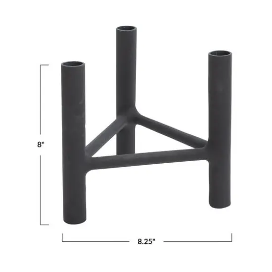 8'' Textured Metal3 Taper Candle Holder {6}