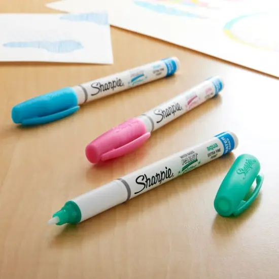 Sharpie&reg; Water-Based Paint Markers, Extra Fine Point Glitter Pastel Set {3}