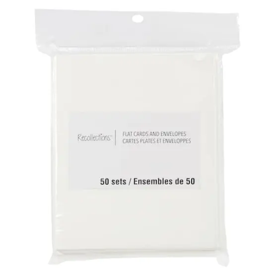 50 Sets of Ivory Flat Cards & Envelopes by Recollections&trade;, 4.25" x 5.5" {1}