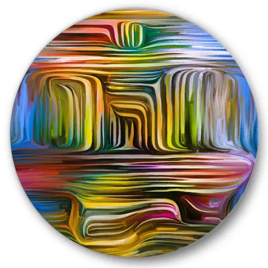 Designart - Colour Fusion VIII - Modern Metal Circle Wall Art {1}