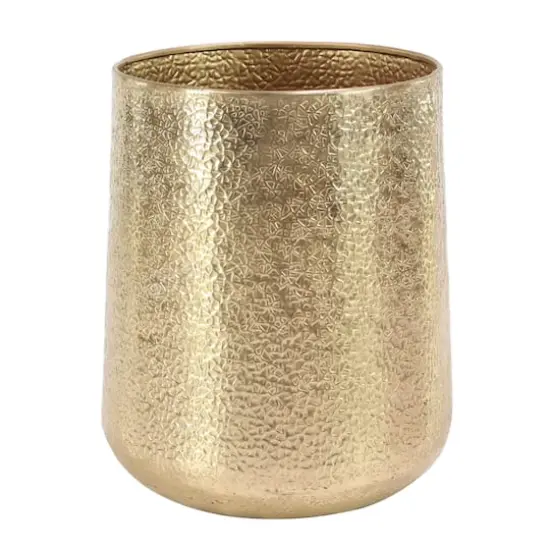 Set of 3 Gold Aluminum Glam Planter, 12", 16", 20" {5}