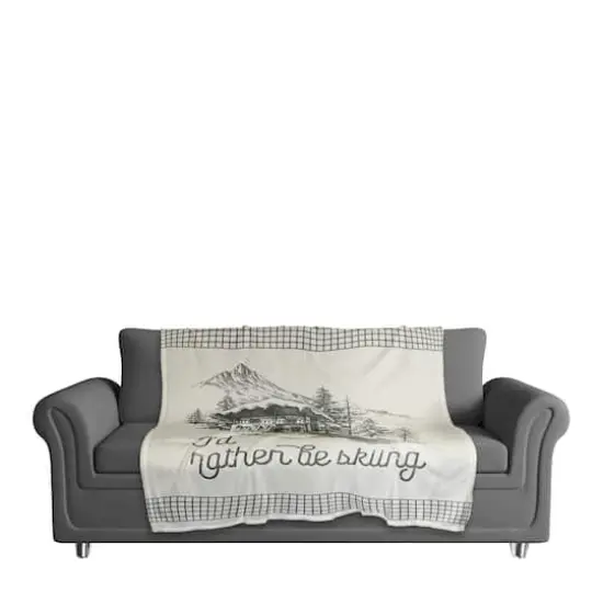 Rather Be Skiing Cab 50x60 Coral Fleece Blanket {4}