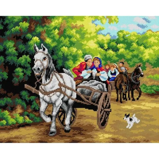 Orchidea Ride Gobelin Canvas Cross Stitch Kit {1}
