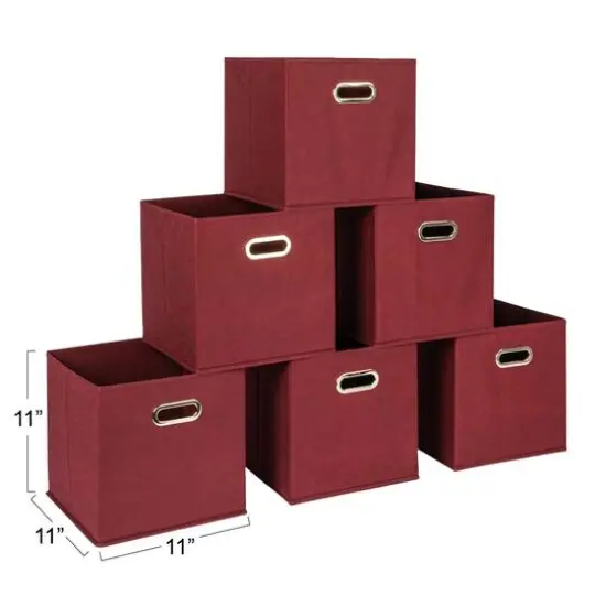 Household Essentials Square Storage Bin Burgundy {6}