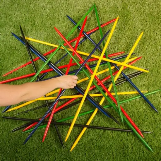 Toy Time Jumbo Pick Up Sticks Classic Wooden Game Set {5}
