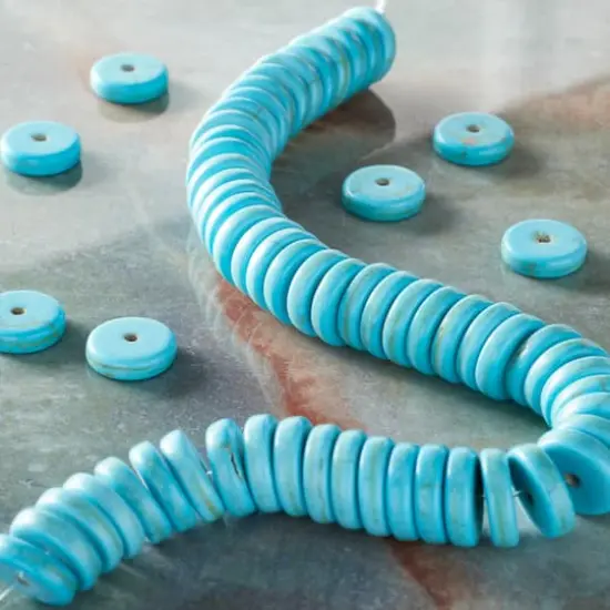 Turquoise Reconstituted Howlite Heishi Beads, 10mm by Bead Landing&trade; {3}