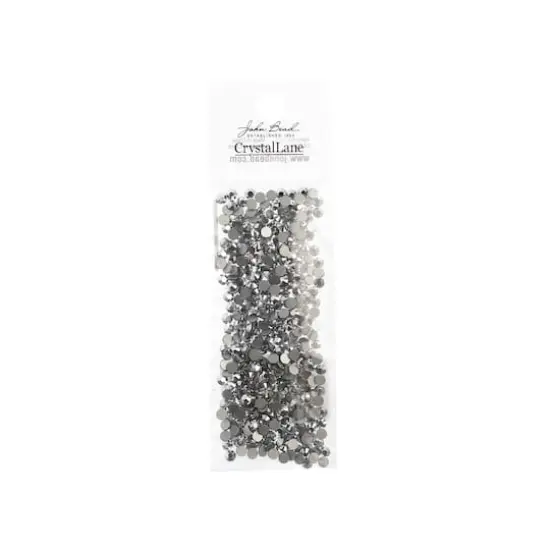 John Bead Crystal Lane SS12 Metallic Glass Round Flatback Rhinestones, 432ct. Silver {4}
