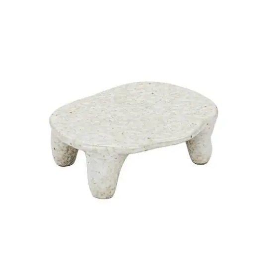 Hello Honey&reg; 4.5" Cream Reactive Glaze Stoneware Footed Dish Coaster {1}