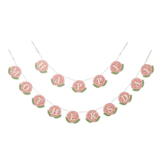 Glitzhome&reg; Wooden Happy Mothers Day Garland Set {1}