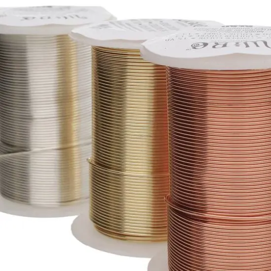 The Beadsmith&reg; Wire Elements&trade; 20 Gauge Tarnish Resistant Medium Temper Gold, Silver & Copper Wire, 12ct. {4}