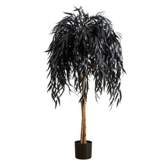 4ft. Artificial Halloween Black Willow Tree {1}