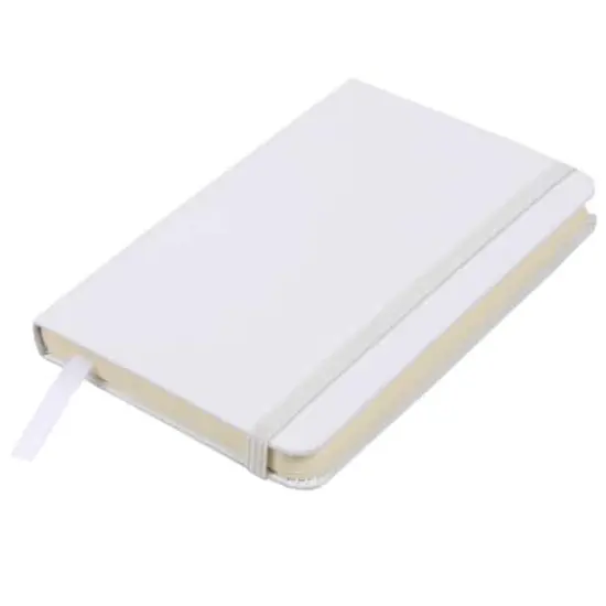 JAM Paper Small Hardcover Notebook with Elastic Band White {1}