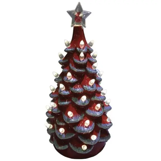 Santa's Workshop 14" NCAA College Team Ceramic LED Christmas Tree Washington State University {1}