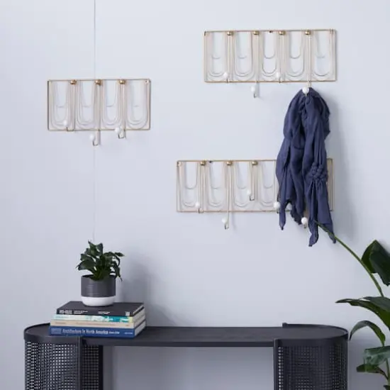 Set of 3 Gold Metal Glam Wall Hook, 16", 20", 24" {9}