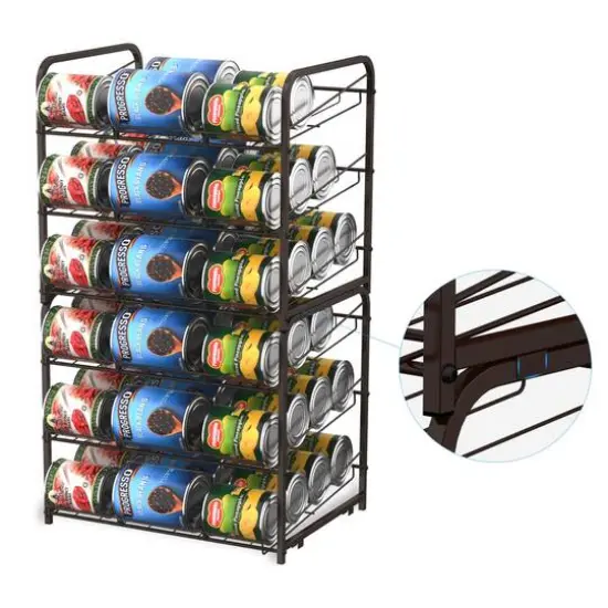 3-Tier Stackable Can Rack Organizer Brown {6}