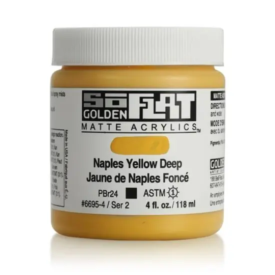 Golden&reg; SoFlat Matte Acrylic Paint, 4oz. Naples Yellow Deep {1}