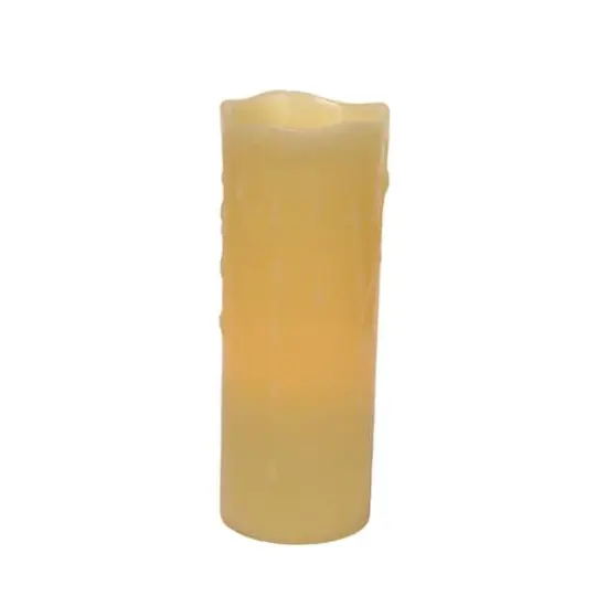 3" x 8" LED Wax Dripping Pillar Candle Set {1}