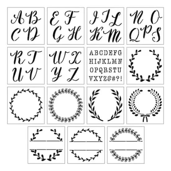 Alphabet Monogram Stencils by Craft Smart&reg;, 12" x 12" {1}