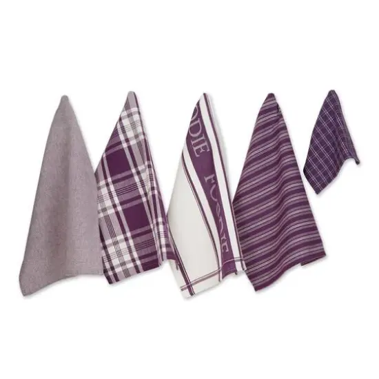 DII&reg; Foodie Dish Towel & Dishcloth Set Eggplant {6}