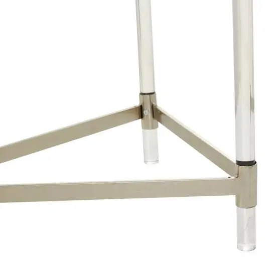 Silver Metal Contemporary Console Table, 44" x 19" x 33" {5}