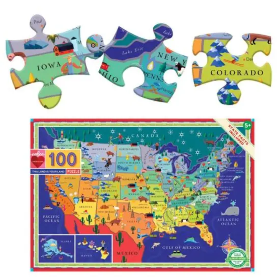 eeBoo This Land Is Your Land 100 Piece Puzzle {7}