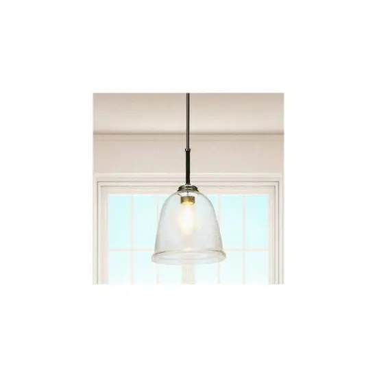Hello Honey® Robert Stevenson Lighting Landry 11" Black & Nickel Seedy Glass & Metal Ceiling Light {5}