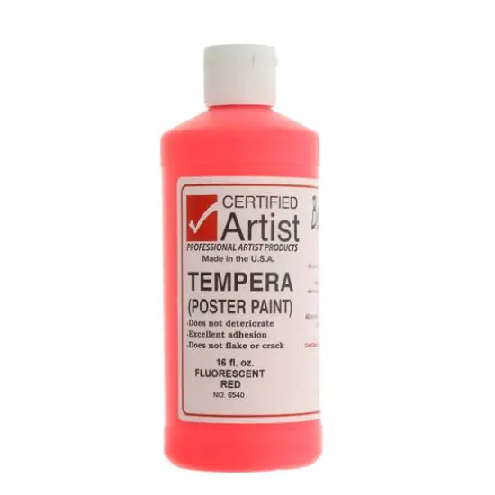 BesTemp Tempera Paint, 16oz. Fluorescent Red {1}