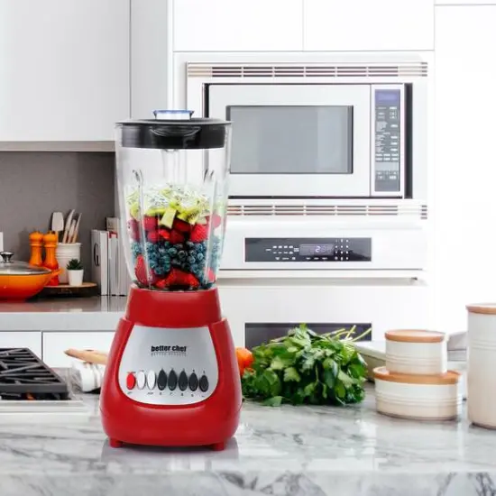 Better Chef Red 42oz. 10-Speed 350-Watt Glass Jar Blender {3}