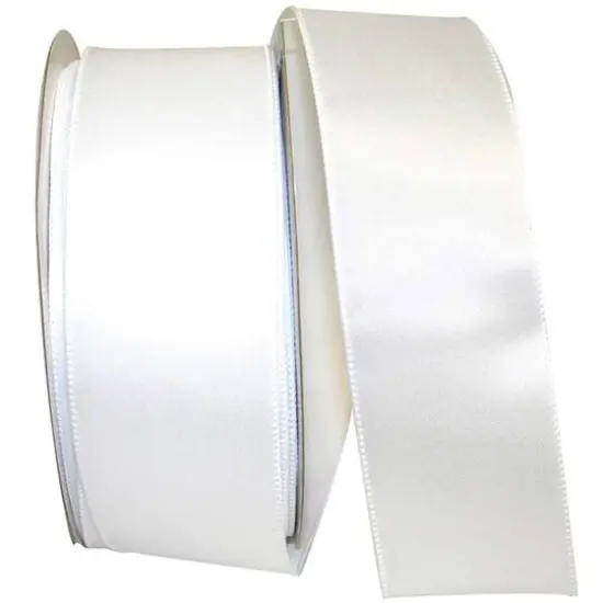 JAM Paper 2.5" x 50yd. Wired Satin Ribbon Ivory {2}