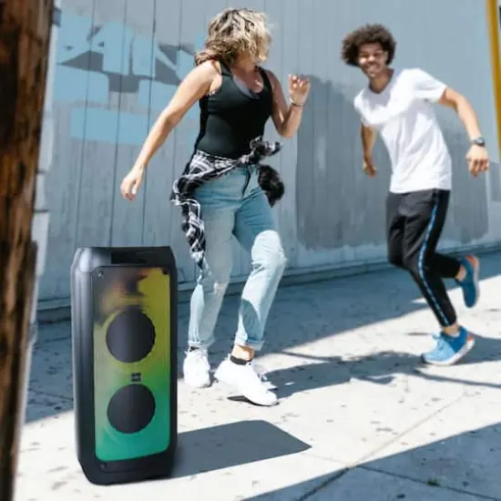 beFree Sound 8" Wireless Rechargeable Bluetooth Party Speaker With LED Illuminating Lights {8}