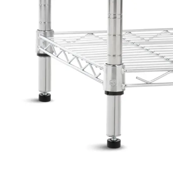 Iris&reg; 73.5" Silver 4-Tier Rolling Wire Rack Shelf {4}