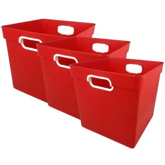 Romanoff&reg; Cube Bin, 3ct. Red {1}