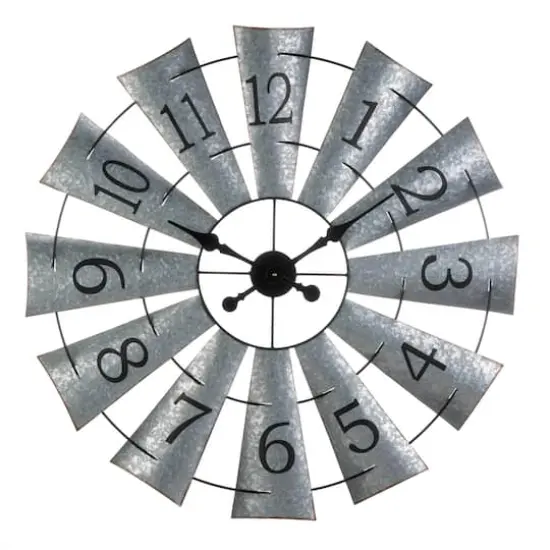 Galvanized Windmill Wall Clock {1}