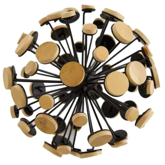 Brown Metal Abstract Decorative Orb Set {3}