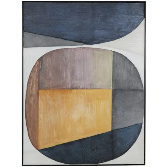 Gray & Yellow Abstract Circle Framed Wall Art {1}