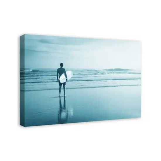 Monochrome Surfer Canvas Wall Art {5}