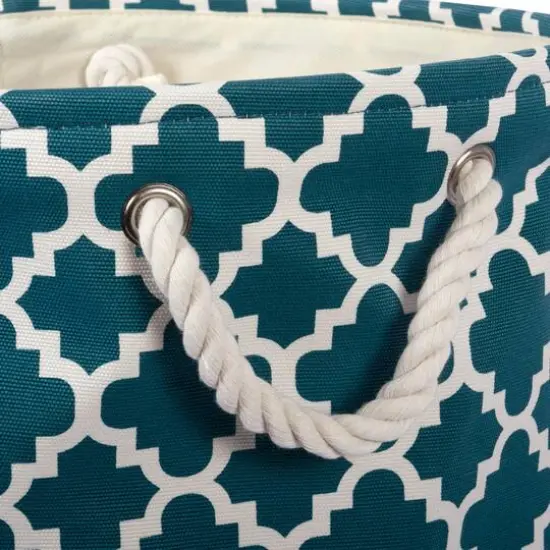 DII&reg; Large Round Polyester Lattice Bin Teal {5}