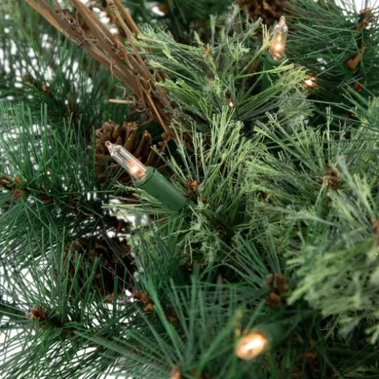 2ft. Pre-Lit Country Mixed Pine Artificial Christmas Wall Tree, Clear Lights {7}