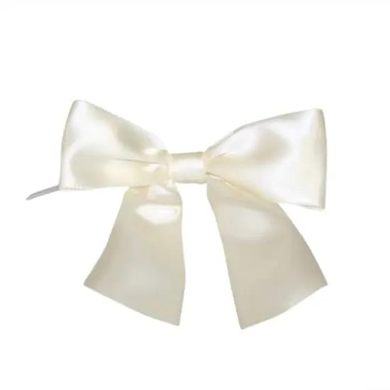 JAM Paper 4" Satin Twist Tie Bows, 50ct. Ivory {1}