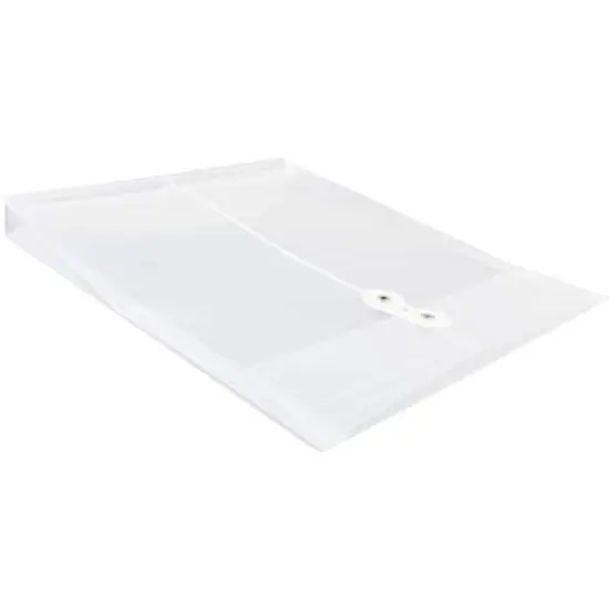 JAM Paper Letter Size Plastic Envelopes with Button & String Tie Closure, 12ct. Clear {6}