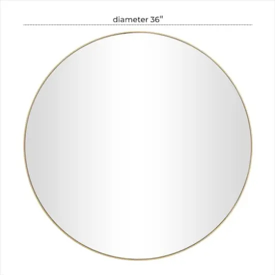 Gold Contemporary Wall Mirror, 36" x 1" x 36" {6}